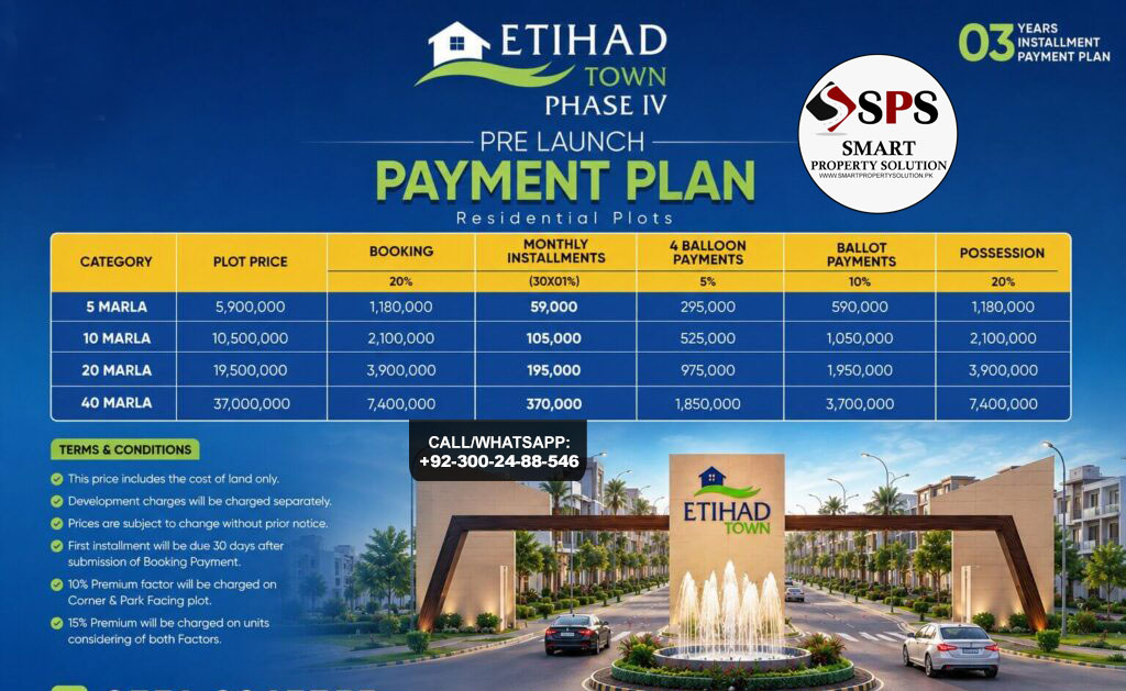 Etihad Town Phase 4 Payment Plan
