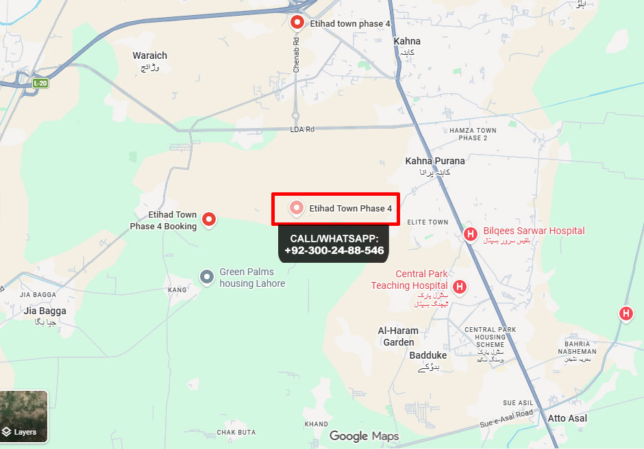 Etihad Town Phase 4 Location Map