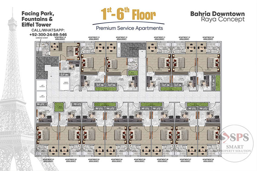 The Grand 15 Floor Plan - Apartments by Landmark Developers Bahria Town Lahore