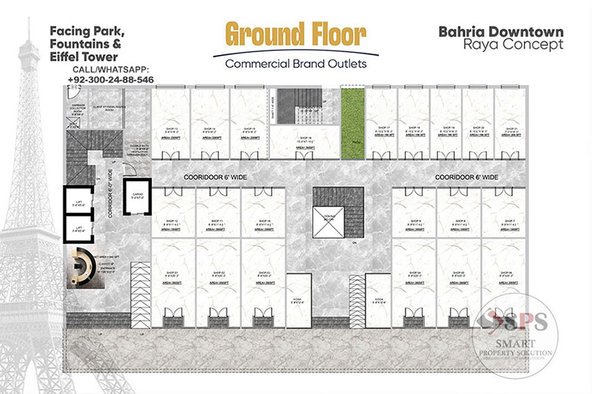 The Grand 15 Floor Plan - Commercial by Landmark Developers Bahria Town Lahore